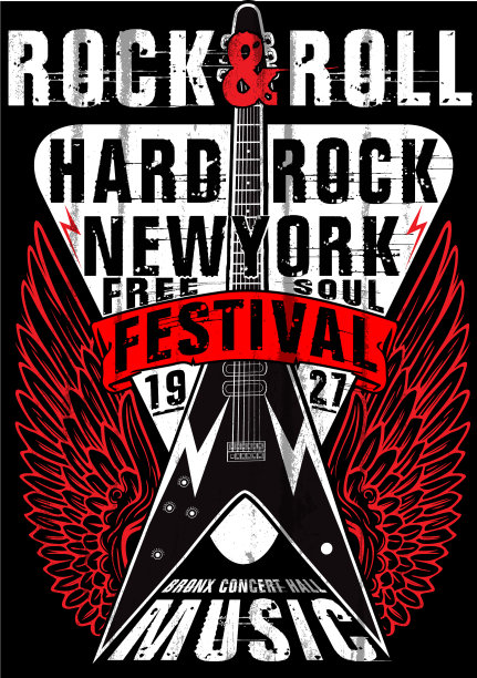 酷的垃圾摇滚手画电吉他图片下载