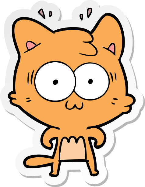卡通惊奇猫的贴纸图片下载