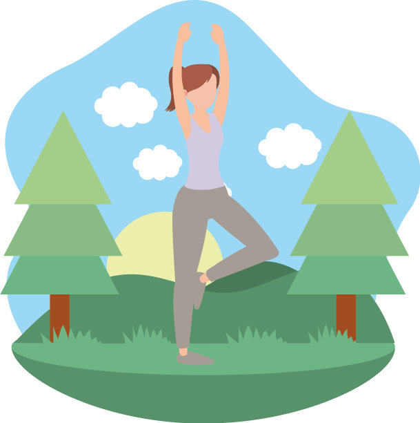 年轻女子练习漫画图片下载