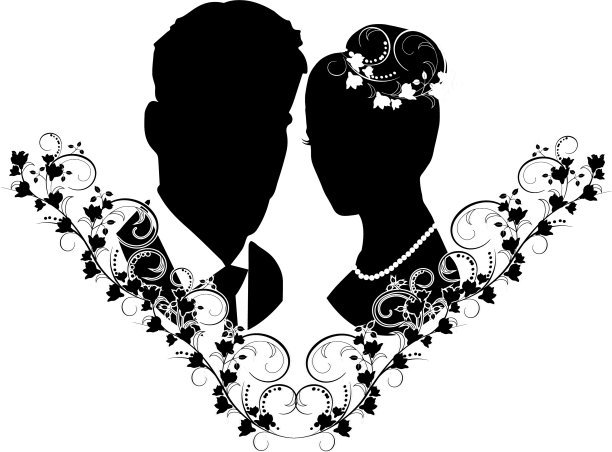 华丽的婚礼剪影图片下载