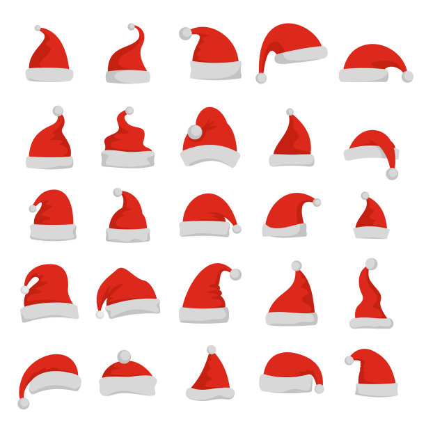 圣诞老人的红色卡通帽子图片下载