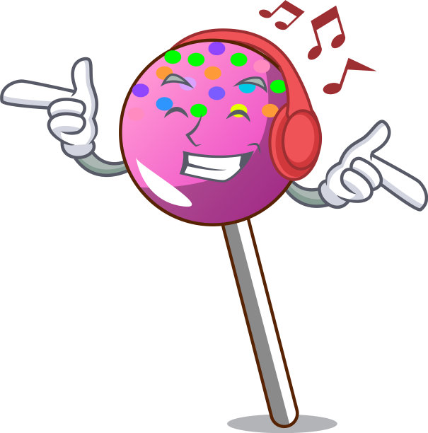 听着音乐，棒棒糖加糖的吉祥物图片下载