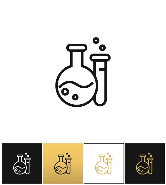 烧瓶和烧杯实验设备图标图片下载