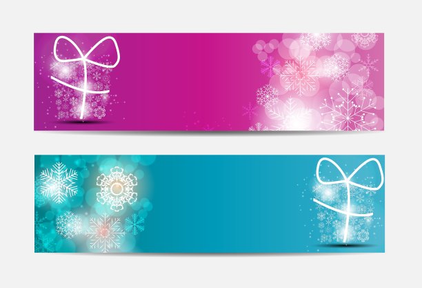 圣诞雪花网站横幅和卡片图片下载