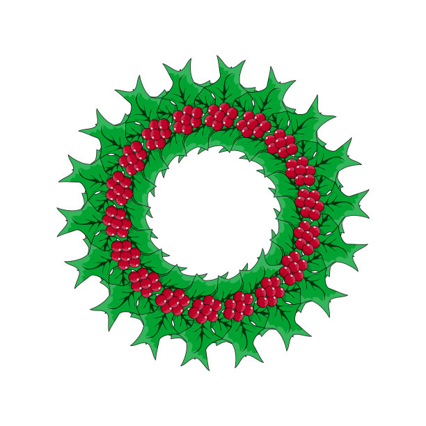 圣诞花环与槲寄生的图标象征图片下载