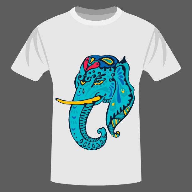 民族大象t恤设计图片下载