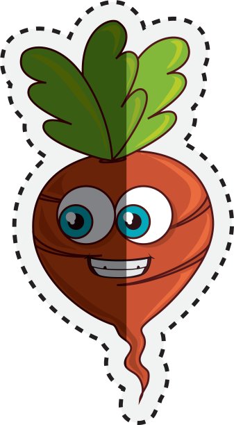 新鲜蔬菜漫画人物孤立图标图片下载