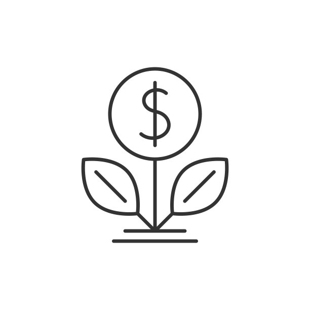 美元树轮廓图标图片下载