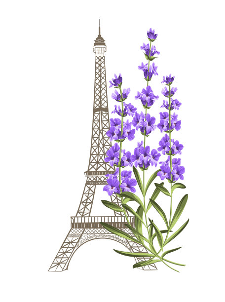 薰衣草埃菲尔铁塔图片下载
