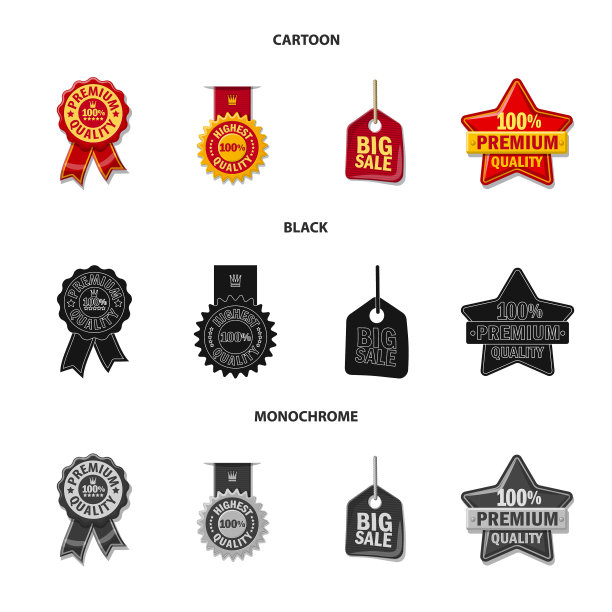 孤立对象的标志和徽章标志集图片下载