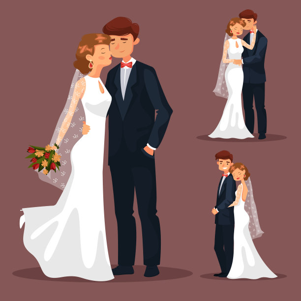 一对孤立的夫妇举行婚礼图片下载