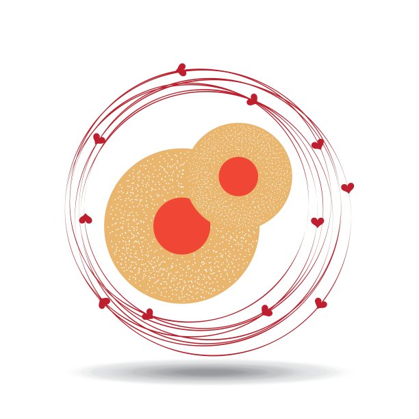 卡通饼干奶油樱桃和心形图标图片下载