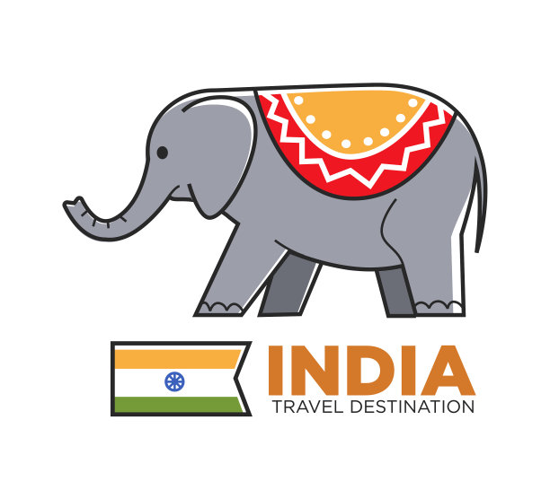 印度旅游象征印度大象图片下载
