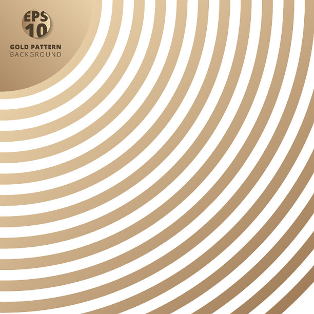 抽象的曲线线条图案金色上白色图片下载