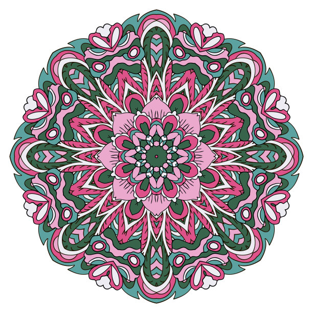 曼陀罗东方装饰轻松涂鸦圆图片下载