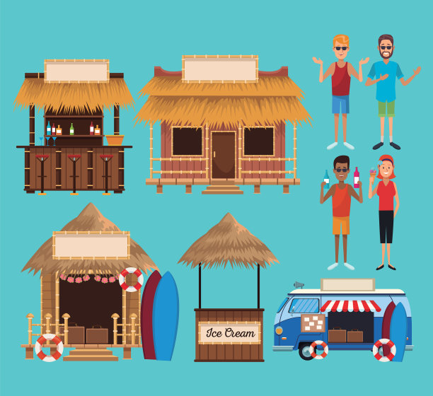 海滩亭的设置图片下载