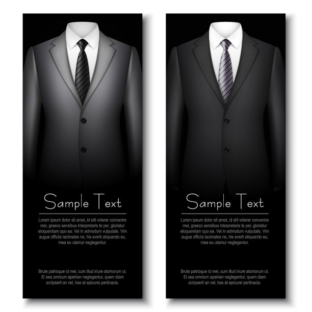 灰色和黑色优雅套装的名片图片下载