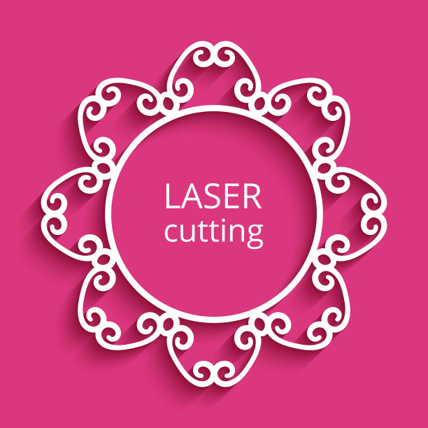 圆形框架与剪纸边框模式图片下载