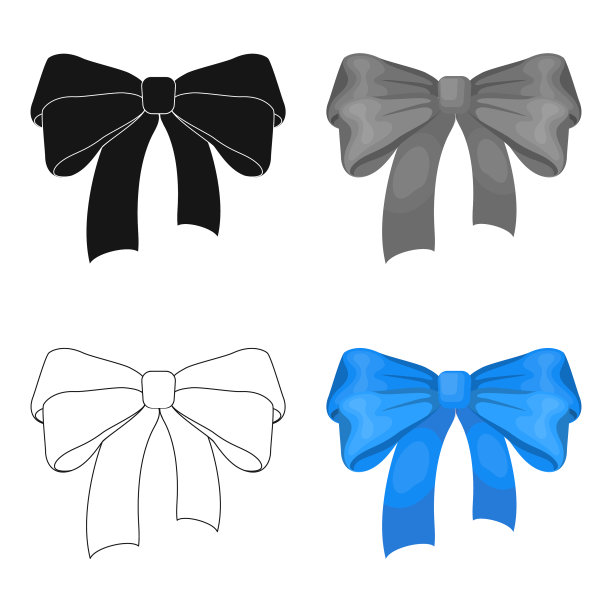 蝴蝶结彩带等网站图标的装饰图片下载