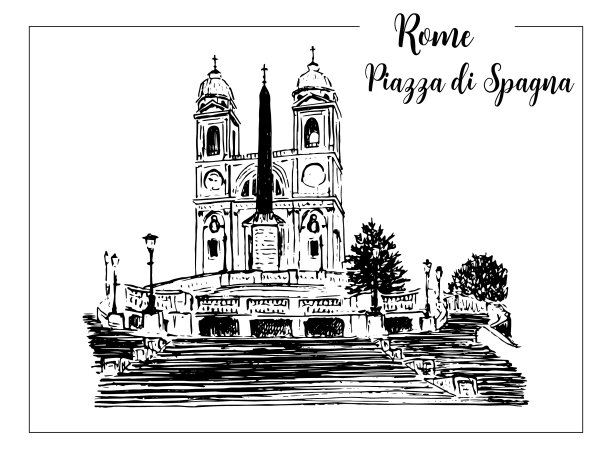 罗马的西班牙台阶示意图图片下载