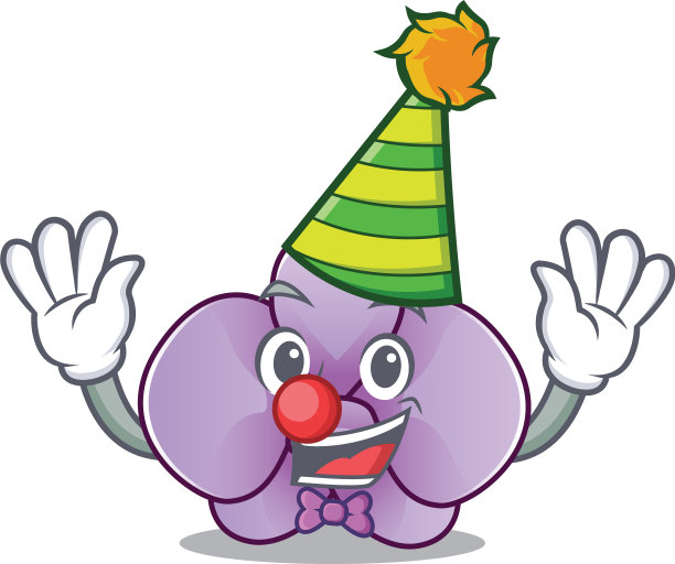 小丑兰花花卡通吉祥物图片下载