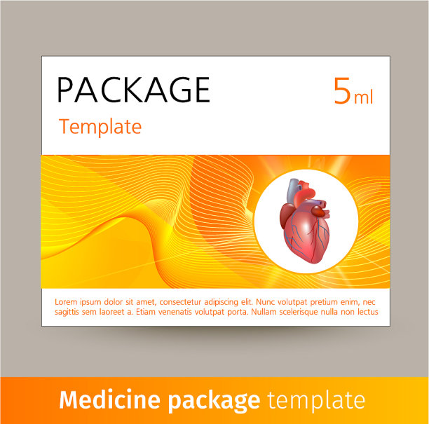 药品包装模板设计具有真实感图片下载