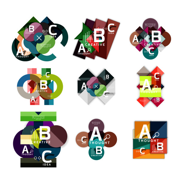 纸张几何信息图的收集图片下载