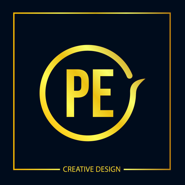 首字母PE标志模板设计图片下载