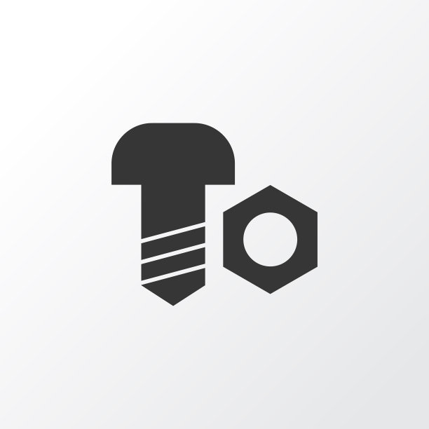 带螺母图标符号的螺栓质量上乘图片下载