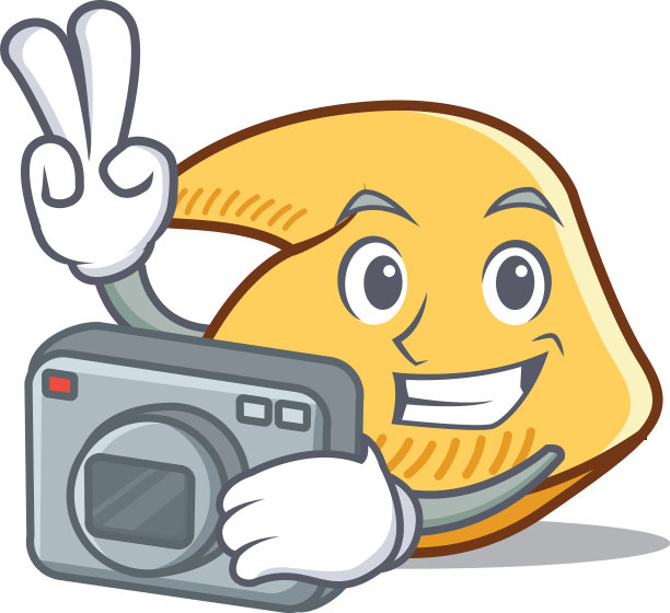 摄影师幸运饼干吉祥物卡通图片下载