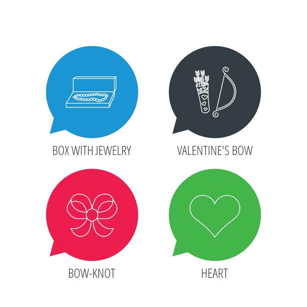 喜欢心形珠宝和蝴蝶结图标图片下载