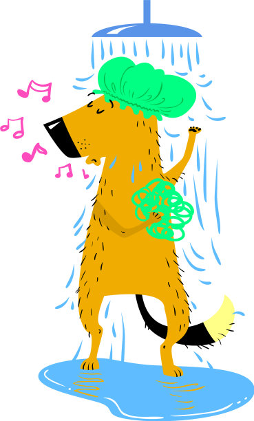 洗澡的狗可爱的狗洗澡图片下载