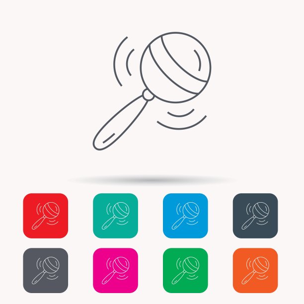 婴儿拨浪鼓图标学步儿童玩具标志图片下载