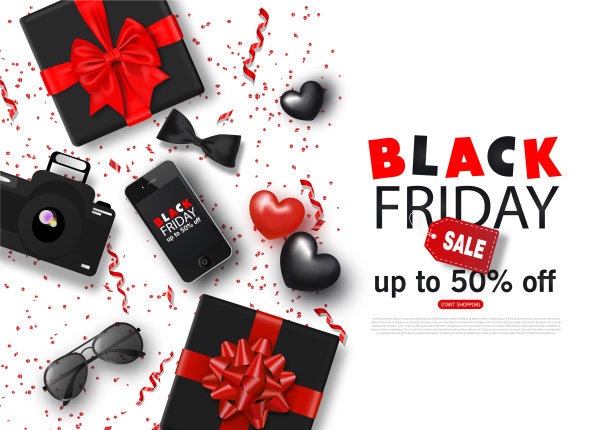黑色星期五销售背景与领结图片下载