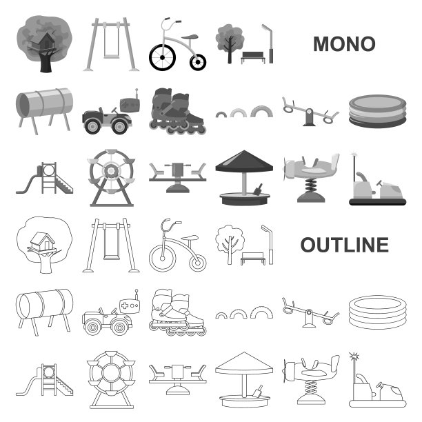 游乐场娱乐单色图标设置图片下载