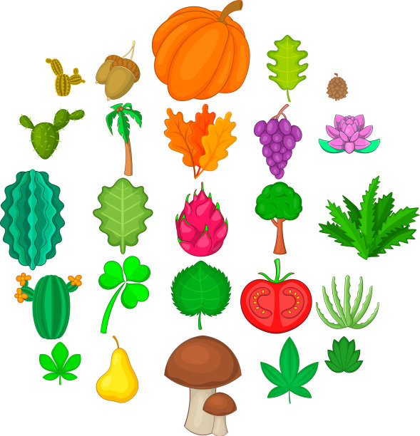 播种场图标设置卡通风格图片下载