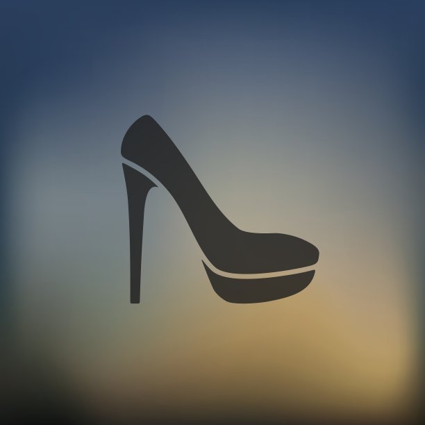 模糊背景上的鞋子图标图片下载