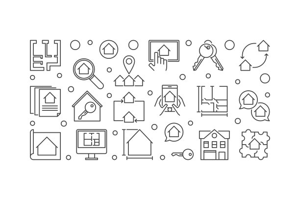 房地产轮廓横横幅或图片下载