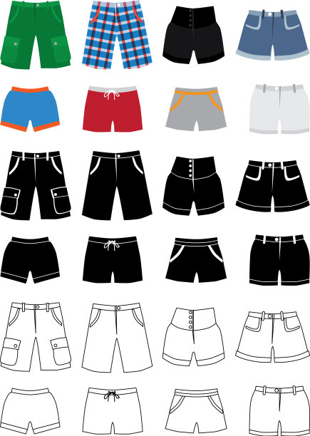 短裤的时尚图标图片下载