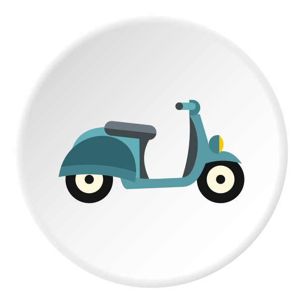 踏板车图标平面风格图片下载