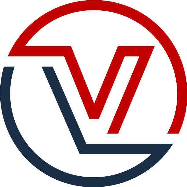 V字母圆形线条标志图标设计图片下载
