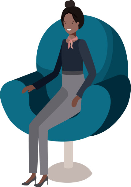 女商人坐在椅子上的化身图片下载