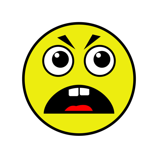 白色背景上的愤怒笑脸图片下载