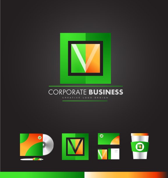 公司方形字母v标志图标设计图片下载
