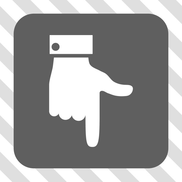 手形指针向下圆角方形按钮图片下载