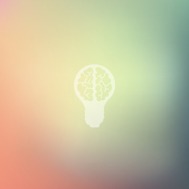 灯泡图标在模糊的背景图片下载