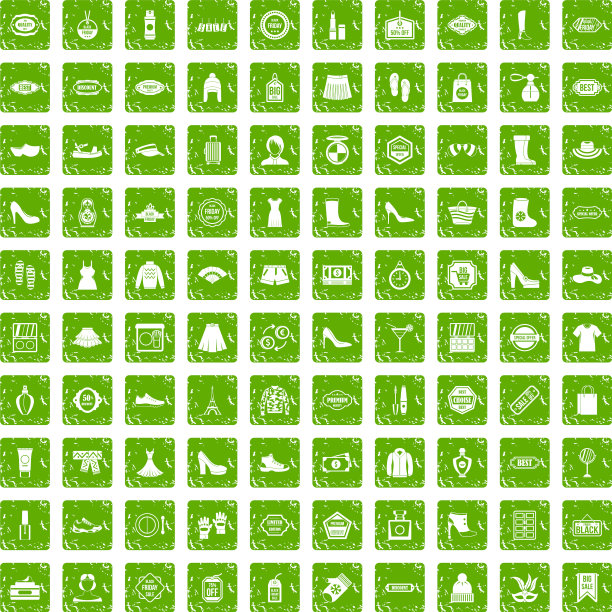 100名女性购物偶像设置垃圾绿图片下载