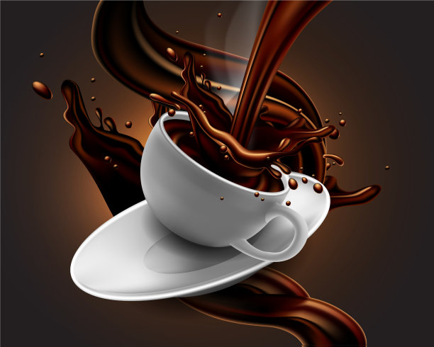一杯热巧克力与飞溅效果图片下载