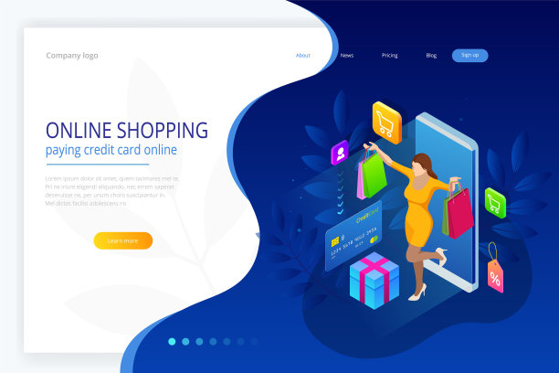 登陆页面模板网上购物的概念图片下载