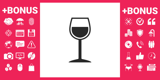 酒杯符号图标图片下载